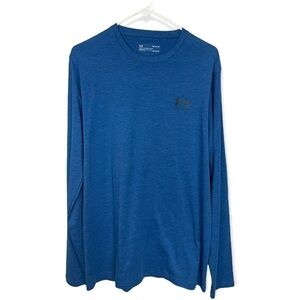 𝅺under Armour Blue Heather Heat Gear Long Sleeve Tee, Medium